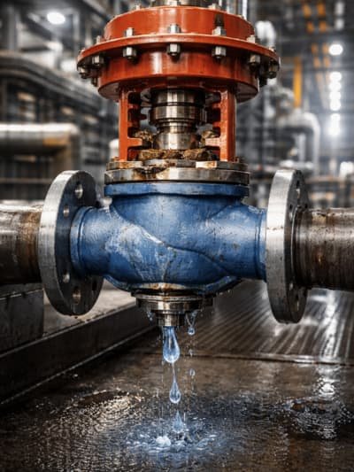 What causes seat leakage in control valves