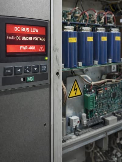 What causes a DC bus under voltage fault in a VFD
